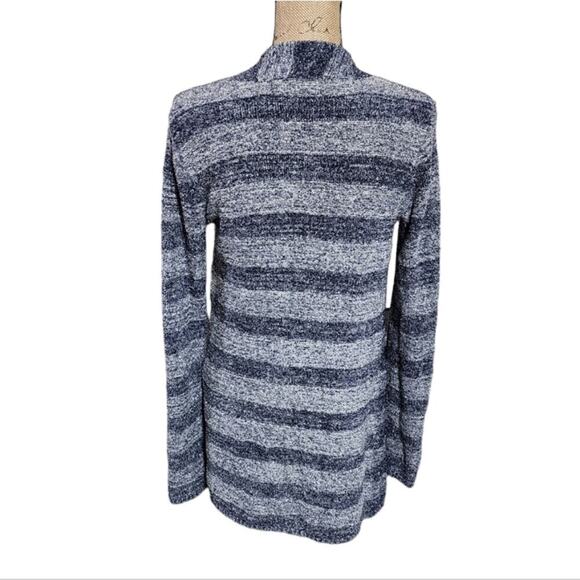 BAREFOOT DREAMS Women's Blue Bamboo Chic Lite Striped Cardigan Sweater #436 S/M - Picture 2 of 5